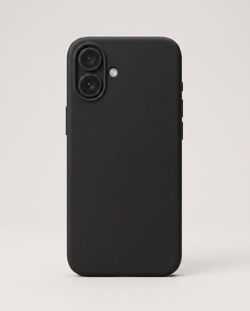 Svart símahulstur á iPhone 16e