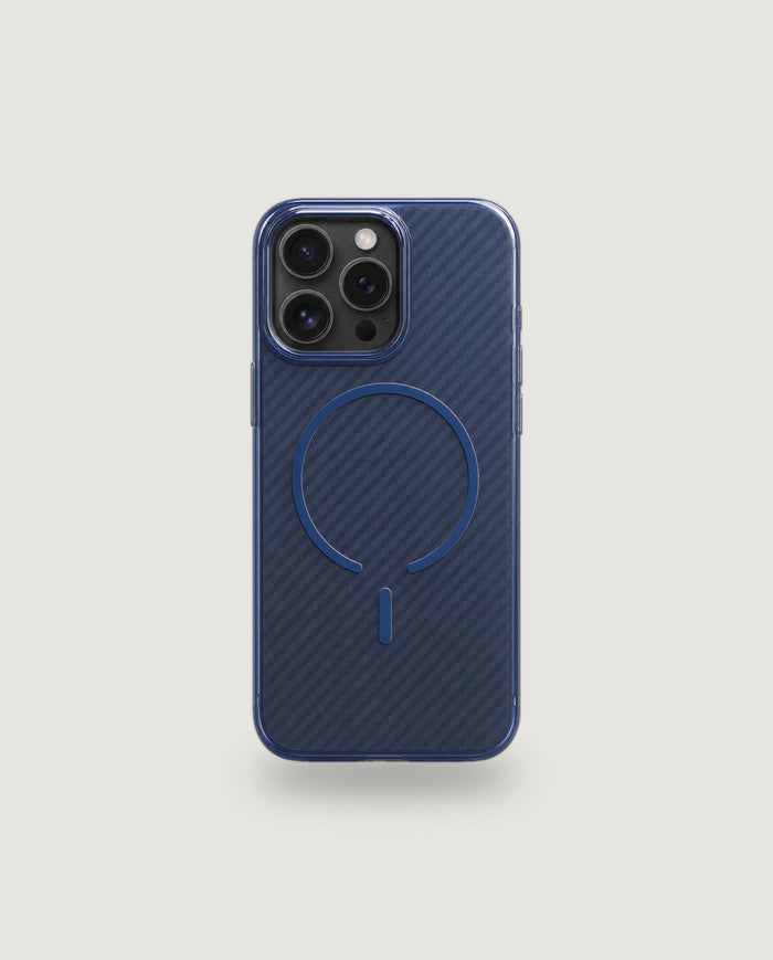 Carbon hulstur | Blátt (iPhone 15 Pro Max / MagSafe)