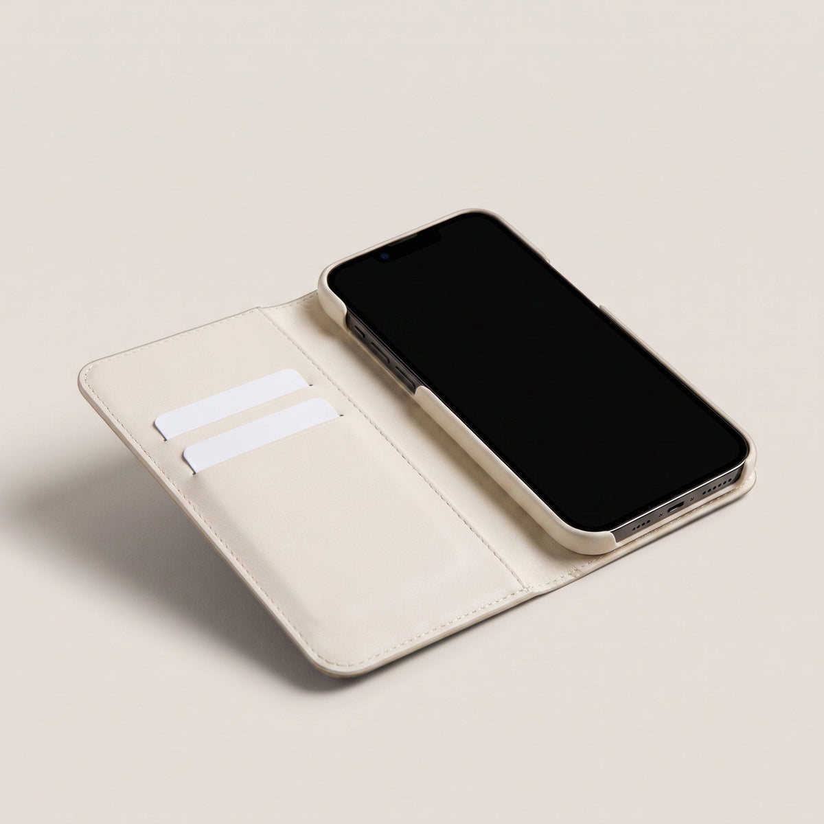 iPhone 11 Pro Max Veski – Hvítt Leður